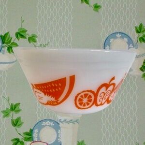 Vintage Federal Glass Orange Fruit Bowl